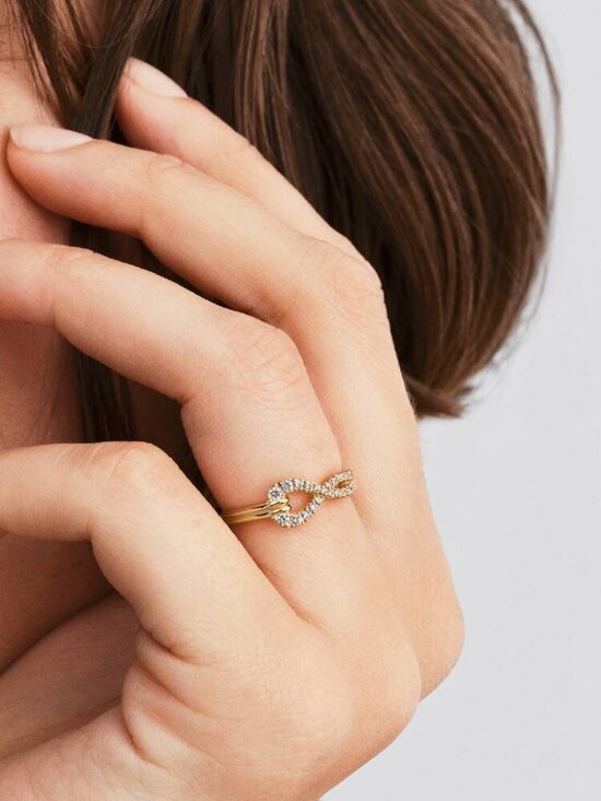 Pandora Infinite Lab-grown Diamond Pav�� Double Row Ring - Picture 3 of 3